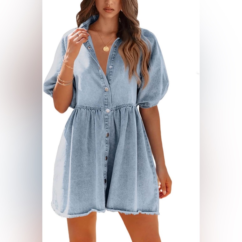 Denim Button-Up Dress